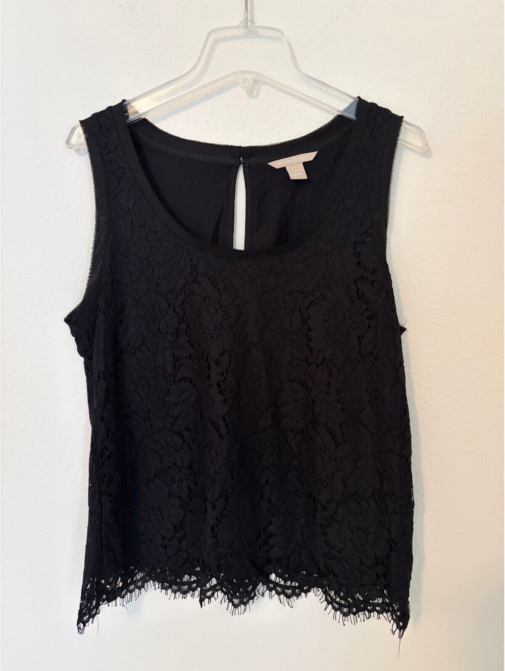 Banana Republic Black Lace Sleeveless Top Women's Medium M